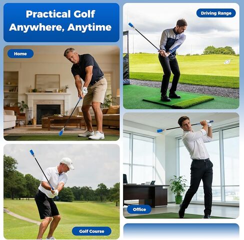 ULTIMATE Golf Swing Trainer, Click Stick Weighted Golf Training Aid, Tempo & Speed Practice, Ergonomic Golf Grip Trainer Right Hand, Indoor Outdoor Use, Enhance Strength Swing Rhythm in Kuwait