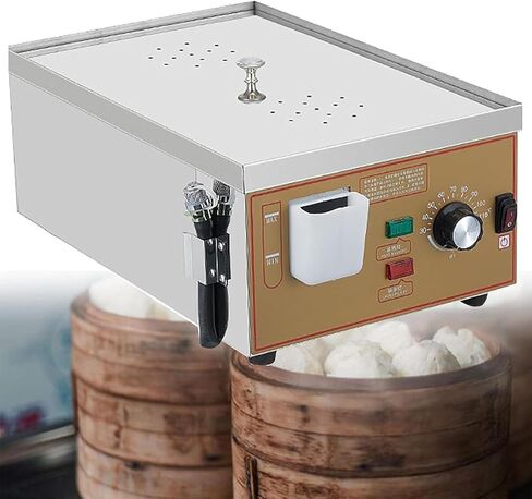 2 Hole Stainless Steel Steamer,Commercial Bun Steamer,Bun Steamer Machine with Knob Temperature Control in Saudi Arabia