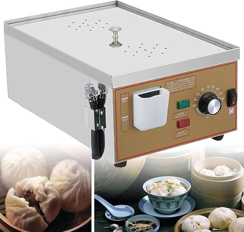 Commercial Steamed Buns Machine,2 Hole Food Steamer with Water Level Port & Steam Vent for Home Buffet Restaurant in Saudi Arabia