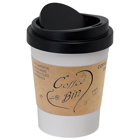 علبة قمامة بلاستيكية صغيرة من Soddeph مع غطاء علوي متأرجح، سلة مهملات سطح المكتب سعة 0.9 جالون لطاولة القهوة، المكتب، سلة مهملات صغيرة على سطح المنضدة للعداد، فانيت (قهوة، صغيرة) in Kuwait