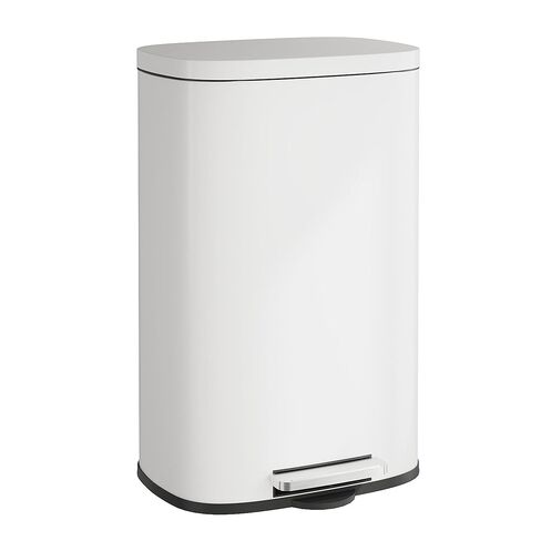 WLIVE 2 x 8 Gallon Dual Compartment Trash Can Stainless Steel, Pet-Proof Double Garbage Can Kitchen with Lid, Inner Buckets and Deodorizing Filter Box, Trash and Recycle Bin Combo, Silver in Saudi Arabia