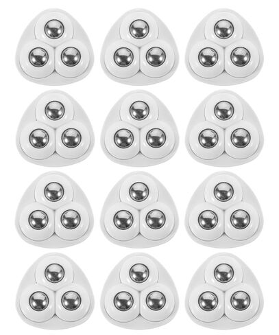 Self Adhesive Paste Caster Wheels for Furniture Bucket, Ball Castors Flat for Furniture ABS Material Load Capacity 20 LBS Per Wheel Mini Universal Wheel for Trash Can Storage Boxes 12 PCS (White) in Saudi Arabia