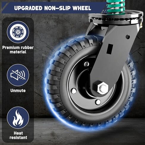 عجلة بوابة سياج شديدة التحمل مقاس 6 بوصات - سعة 500 رطل لبوابات الأنابيب المعدنية والبوابات الخشبية مع عجلات محملة بنابض دوارة 360 درجة - تتضمن مسامير ومفتاح ربط - دحرجة سلسة على جميع التضاريس in Kuwait