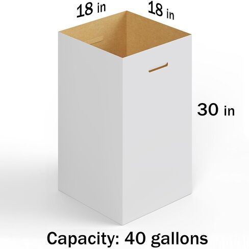 10 عبوات من حاويات القمامة وإعادة التدوير من الورق المقوى المموج، سعة 40 جالونًا - تتضمن 10 بطانات، وصناديق شديدة التحمل يمكن التخلص منها للمناسبات والحفلات in Kuwait