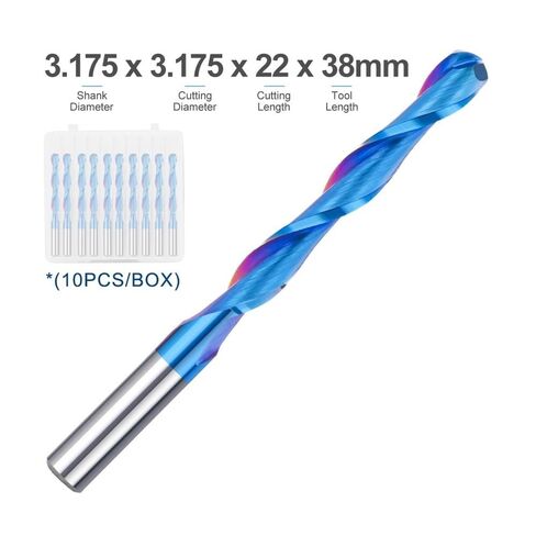 مطحنة نهاية الكرة 2 مزامير التنغستن CNC لقمة النقش لمطاحن المواد الفولاذية 3.175x22mm in Kuwait