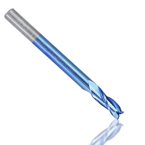 1pcs Carbide Square End Mill 3 Flute Flat .175mm Shank Nano Blue Coated CNC Router Bit Aluminum Cutting in Saudi Arabia