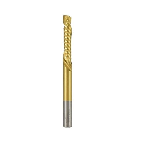 1pcs Titanium Coating Single Flute Up Down Cut Spiral End Mill 1/8-Inch Shank Carbide Milling Cutter CNC Router Bit for Acrylic PVC Aluminium(3.175x32x65mm) in Saudi Arabia