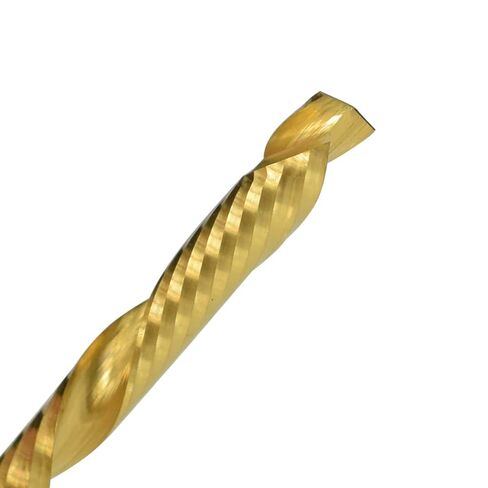 1pcs Titanium Coating Single Flute Up Down Cut Spiral End Mill 1/8-Inch Shank Carbide Milling Cutter CNC Router Bit for Acrylic PVC Aluminium(3.175x32x65mm) in Saudi Arabia