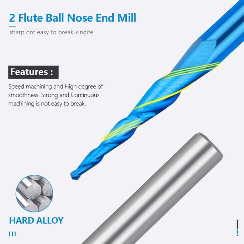 1pcs Tapered Ball Nose End Mill 3.175mm Shank Milling Cutter R 0.25-R1. Carbide 2 Flute CNC Router Engraving Bit for Machine Carving(R1.0x15x3.175x38) in Saudi Arabia