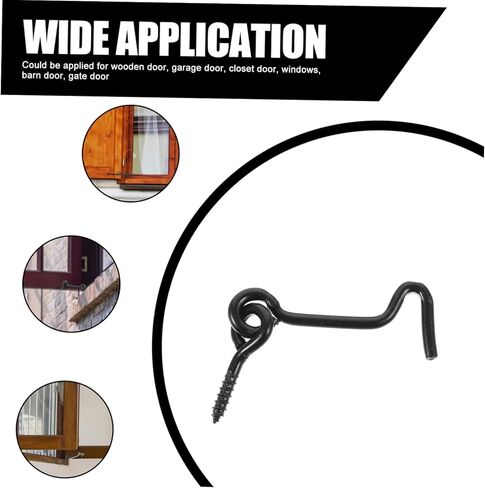 Homoyoyo 10Pairs Swivel Hook Latch Door Lock Heavy Duty Metal Hook for and Window Closure Easy Installation with Screws Durable Design in Saudi Arabia