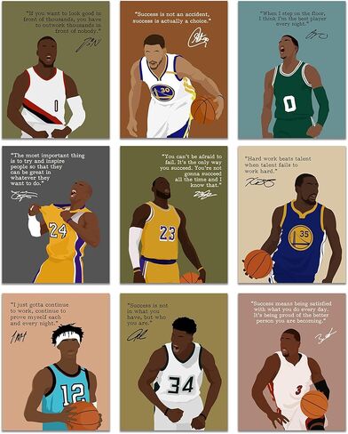 LOLUIS لوحة فنية جدارية تحفيزية، عمل فني مرسوم يدويًا، توقيع نجم كرة السلة، ديكور رياضي لغرفة النوم والمكتب والمنزل وصالة الألعاب الرياضية وغرفة الخزانة in Kuwait