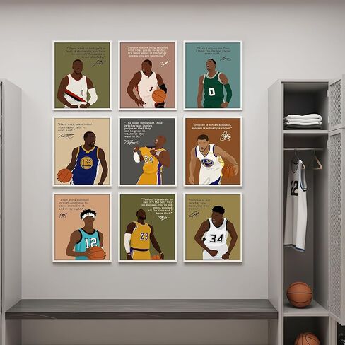 LOLUIS لوحة فنية جدارية تحفيزية، عمل فني مرسوم يدويًا، توقيع نجم كرة السلة، ديكور رياضي لغرفة النوم والمكتب والمنزل وصالة الألعاب الرياضية وغرفة الخزانة in Kuwait
