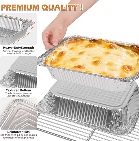 Findful Aluminum Pans 9x13 (30 Pack) – Foil Pans, Aluminum Trays for Cooking, Baking, Storing & Prepping Food – Tin Foil Pan, Disposable Baking Pan – Heavy-Duty, Leak-Proof & Oven-Safe in Saudi Arabia