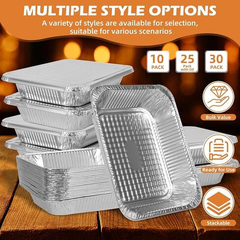 Findful Aluminum Pans 9x13 (30 Pack) – Foil Pans, Aluminum Trays for Cooking, Baking, Storing & Prepping Food – Tin Foil Pan, Disposable Baking Pan – Heavy-Duty, Leak-Proof & Oven-Safe in Saudi Arabia