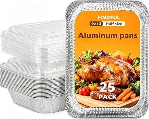 Findful Aluminum Pans 9x13 (30 Pack) – Foil Pans, Aluminum Trays for Cooking, Baking, Storing & Prepping Food – Tin Foil Pan, Disposable Baking Pan – Heavy-Duty, Leak-Proof & Oven-Safe in Saudi Arabia