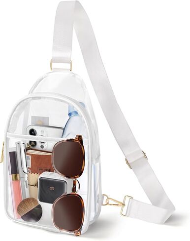 Clear Bag for Stadium Events, Clear Crossbody Bags for Women Men with Adjustable Strap for Sport Concert in Saudi Arabia
