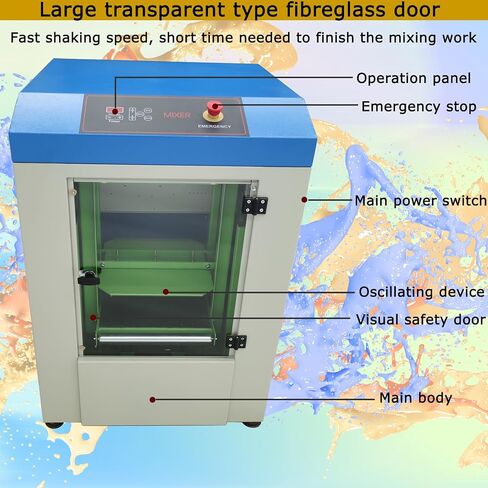 TECHTONGDA Automatic Clamping Paint Shaker Mixing Machine, Glue Paste Shaker Mixing Blending Equipment Stirrers, 0.5-20L Paint Shaker Mixer, Height Range 3.15-15 Inch, Max Weight 66 LB, 110V in Saudi Arabia