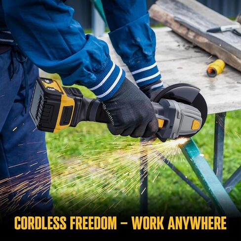 مطحنة زاوية 20 فولت بدون فرشاة 4-1/2 بوصة، مطحنة زاوية لاسلكية متوافقة مع بطارية ديوالت (البطارية غير متضمنة)، مع عجلات طحن معدنية. للطحن والقطع والتلميع والنحت in Kuwait