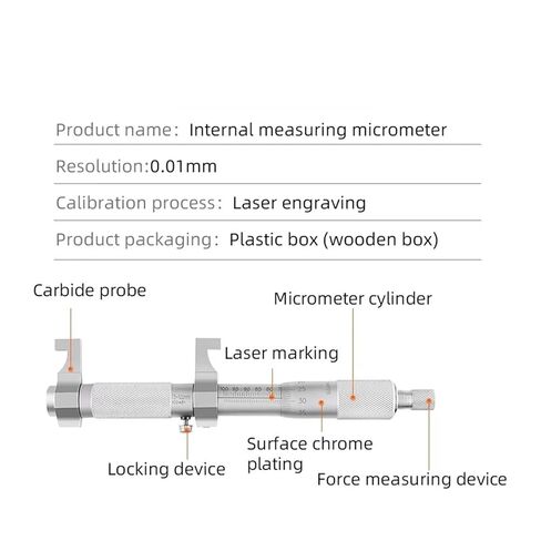 Three-Claw Inner Diameter Micrometer 1pcs Inner Micrometer Hole Inner Diameter Gauge 75-100 mm Range 0.01 mm Accuracy in Saudi Arabia