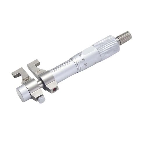 Three-Claw Inner Diameter Micrometer 1pcs Stainless Steel Two-Point Inner Diameter Micrometer Internal Measuring 5-30/25-50-75-100mm0.01N Inner Ruler(Beige) in Saudi Arabia
