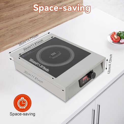 3500W Commercial Induction Cooktop, Professional Portable Electric Stove with LED Display, Single Burner Hot Plate for Cooking, 110V, Compact Design (17.72"x13.78"x4.72") in Saudi Arabia