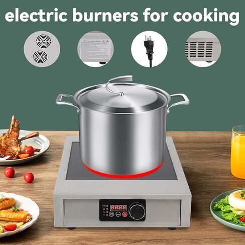 3500W Commercial Induction Cooktop, Professional Portable Electric Stove with LED Display, Single Burner Hot Plate for Cooking, 110V, Compact Design (17.72"x13.78"x4.72") in Saudi Arabia
