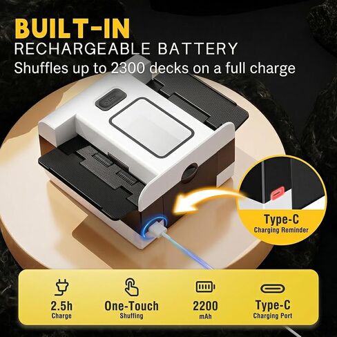 ماكينة خلط البطاقات الأوتوماتيكية لعدد 1-2 من الطوابق، قابلة لإعادة الشحن، منخفضة الضوضاء، آلة خلط البطاقات المحمولة مع ألعاب البطاقات، UNO، البوكر، بلاك جاك، المرحلة 10 وSkip-Bo in Kuwait