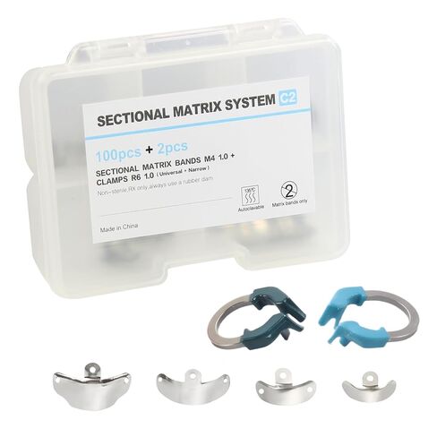 Dental Sectional Matrix System Matrix Bands R6 Nickel Titanium Clamp Ring Sectional Contoured Metal Matrices in Kuwait