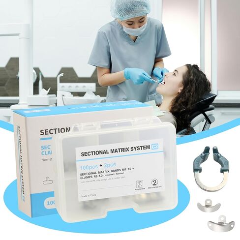Dental Sectional Matrix System Matrix Bands R6 Nickel Titanium Clamp Ring Sectional Contoured Metal Matrices in Kuwait