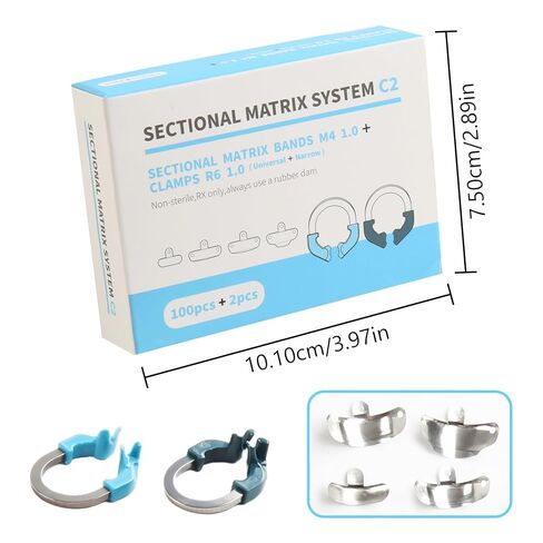 Dental Sectional Matrix System Matrix Bands R6 Nickel Titanium Clamp Ring Sectional Contoured Metal Matrices in Kuwait