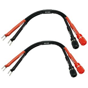 CNCESS CESS-031S Fork Spade Plug to Binding Post Banana Female Adapter Cable - 2 Pack (Small Spade) in Kuwait