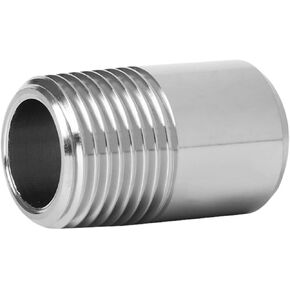 304 Stainless Steel Welding Nipples Male Pipe Fittings Adapter Coupling Thread BSPT"1/2" 3/4"1"High Pressure 6000psi(1/2") in Kuwait