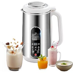 8 in 1 Nut Milk Maker Machine, 42oz Stainless Steel Oat Soy Almond Milk Maker Automatic for Homemade Plant-Based Non-Dairy Beverages Juice with 24H Delay Start, Self-Cleaning (Silver) in Kuwait