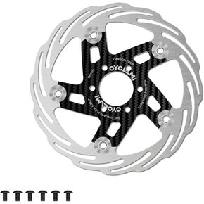 160mm Floating Bike Disc Brake Rotor with 6 Bolts, Carbon Fiber Bicycle Disc Brakes Rotors for Road Bike/Mountain Bike MTB/Ebike/BMX in Kuwait