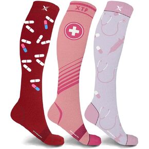 جوارب ضغط فائقة المقاس - عالية حتى الركبة للجري وممارسة الألعاب الرياضية والسفر - 3 أزواج in Kuwait