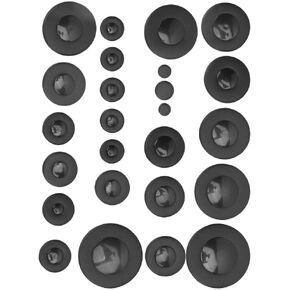 25Pcs Saxophone Pads Faux Leather Black - Alto Sax Repair Parts Multi Size Assorted for Wind Instrument Accessory Sound Hole Sealing in Kuwait