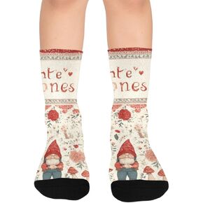 Rose Gnomes Pattern Hiking Socks - Toddler Boys & Girls Warm Thick Thermal Winter Crew Socks for School, Daily Wear & Outdoor Activities in Kuwait