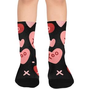 Red Pink Heart Black Hiking Socks - Toddler Boys & Girls Warm Thick Thermal Winter Crew Socks for School, Daily Wear & Outdoor Activities in Kuwait
