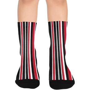 Red Stripe Pattern Hiking Socks - Toddler Boys & Girls Warm Thick Thermal Winter Crew Socks for School, Daily Wear & Outdoor Activities in Kuwait