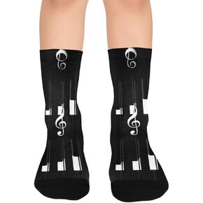 Piano Art Key Melody Dark Hiking Socks - Toddler Boys & Girls Warm Thick Thermal Winter Crew Socks for School, Daily Wear & Outdoor Activities in Kuwait