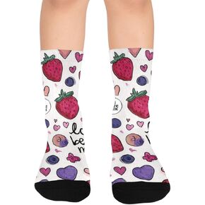 Purple Berry Fruit Hiking Socks - Toddler Boys & Girls Warm Thick Thermal Winter Crew Socks for School, Daily Wear & Outdoor Activities in Kuwait