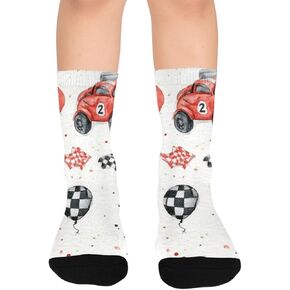 Fast Race Design Red Hiking Socks - Toddler Boys & Girls Warm Thick Thermal Winter Crew Socks for School, Daily Wear & Outdoor Activities in Kuwait