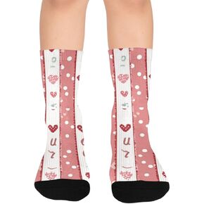 Stripe Love Heart Art Hiking Socks - Toddler Boys & Girls Warm Thick Thermal Winter Crew Socks for School, Daily Wear & Outdoor Activities in Kuwait