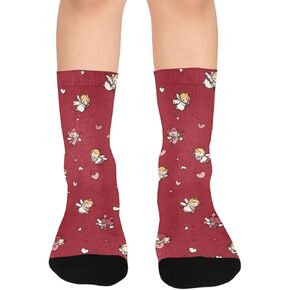 Red Angel Art Hearts Hiking Socks - Toddler Boys & Girls Warm Thick Thermal Winter Crew Socks for School, Daily Wear & Outdoor Activities in Kuwait