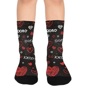 Retro Black Love Design Hiking Socks - Toddler Boys & Girls Warm Thick Thermal Winter Crew Socks for School, Daily Wear & Outdoor Activities in Kuwait