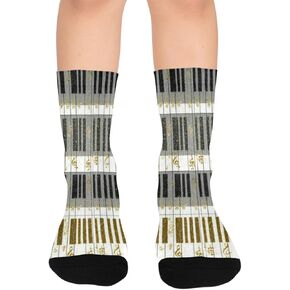 Piano Music Keys Art Hiking Socks - Toddler Boys & Girls Warm Thick Thermal Winter Crew Socks for School, Daily Wear & Outdoor Activities in Kuwait
