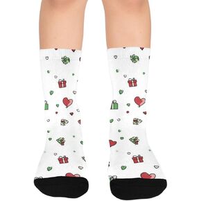 Red Heart Pattern Hiking Socks - Toddler Boys & Girls Warm Thick Thermal Winter Crew Socks for School, Daily Wear & Outdoor Activities in Kuwait