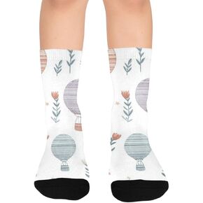 Rabbit Flowers and Balloons Hiking Socks - Toddler Boys & Girls Warm Thick Thermal Winter Crew Socks for School, Daily Wear & Outdoor Activities in Kuwait