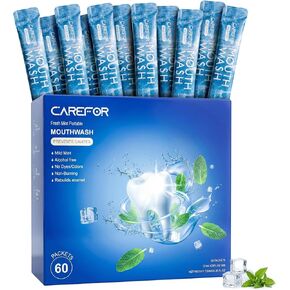 غسول الفم بحجم مناسب للسفر، غسول فم منعش محمول، خالي من الكحول، نكهة النعناع الجليدية، عبوة صغيرة - احصل على انتعاش أثناء التنقل، عبوات كبيرة الحجم 0.41 أونصة سائلة (عبوة من 20 قطعة) in Kuwait