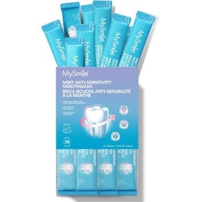 غسول الفم ماي سمايل خالي من الكحول، غسول الفم للبالغين، غسول الفم أثناء السفر، غسول الفم يساعد على قتل 99% من جراثيم رائحة الفم الكريهة، يمنع التسوس، خالي من الفلورايد، نعناع منعش، 30 استخدامًا in Kuwait